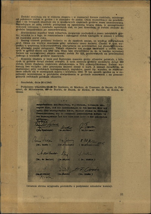 Andrzej Ciesielski, „Katyń”, wyd. 1943 r., str. 31 broszury (z zasobu AIPN)