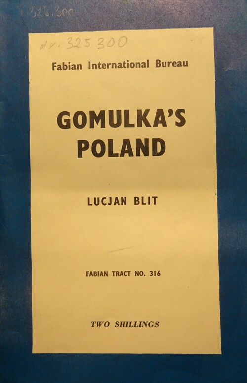 Tytułowa strona pamfletu “Gomulka’s Poland” – egzemplarz ze zbiorów Biblioteki Narodowej w Warszawie (fot. B. Wójcik)