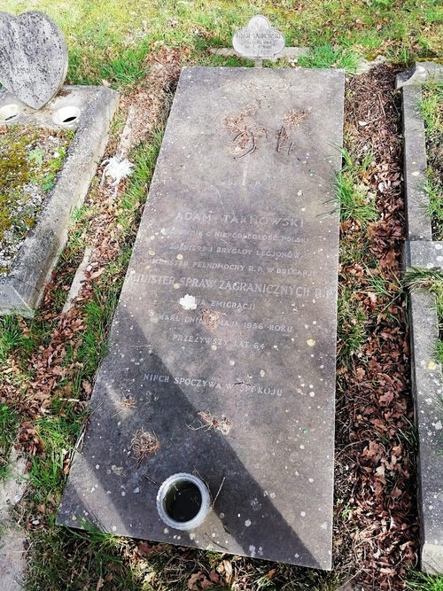 Grób Adama Tarnowskiego, stan z 17 lutego 2022 r. (fot. Bartosz Janczak)