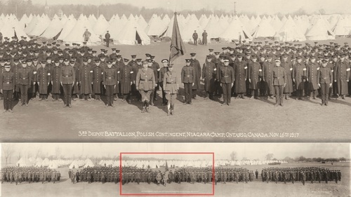 III Batalion Ochotniczy do Armii Polskiej we Francji, obóz szkoleniowy w Niagara-on-the-Lake, prowincja Ontario, Kanada, 16 XI 1917 r. Fot. AIPN