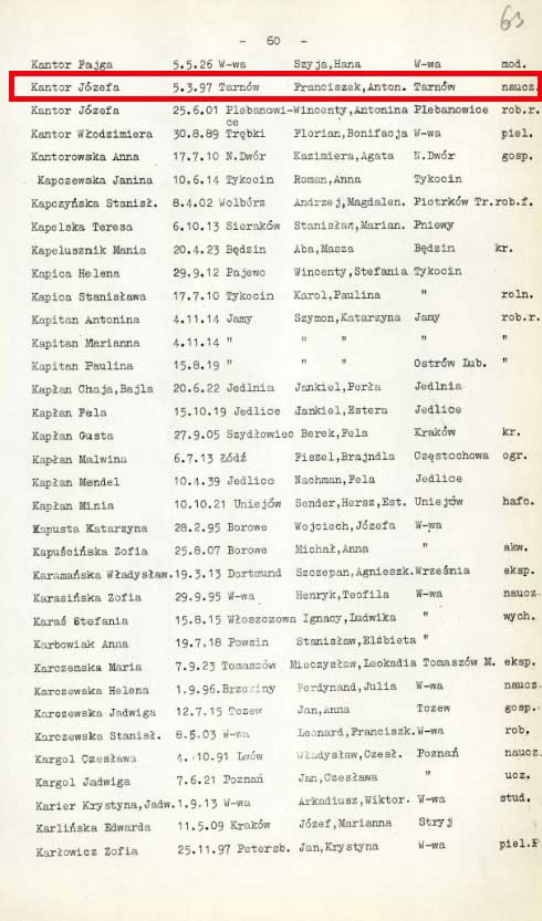 Fragment listy obywateli polskich uratowanych z niemieckich obozów koncentracyjnych na skutek akcji, którą przeprowadził hrabia Folke Bernadotte. Dokument pochodzi ze znajdującego się w Archiwum IPN zespołu: Zbiór „Ob” (akt obozowych i więziennych) zawierający fragmenty akt niemieckich wytworzonych przez kancelarie obozów i więzień lub urzędy związane z ich działalnością (z zasobu IPN)