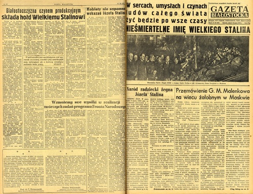 „Gazeta Białostocka”, 9-10 marca 1953 r.