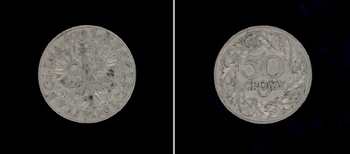 Przedwojenna moneta Banku Polskiego (z zasobu AIPN)