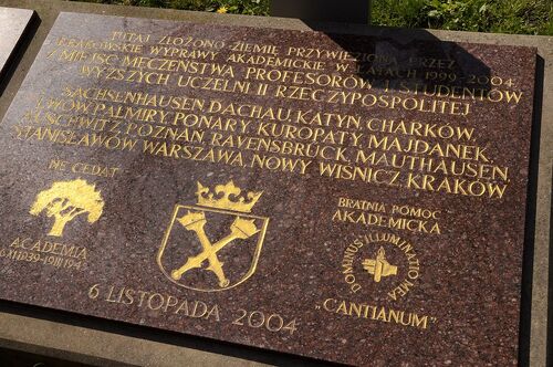 Tablica pamiątkowa przy Dębie Wolności przed Collegium Novum Uniwersytetu Jagiellońskiego, 2021 r. (fot. Janusz Ślęzak, IPN)