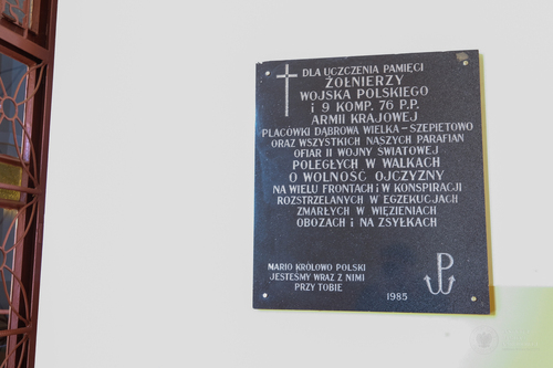 Upamiętnienie w kościele pw. św. Stanisława Biskupa Męczennika w Dąbrowie Wielkiej. Obchody 78. rocznica Bitwy pod Dąbrową - Moczydłami - 30 kwietnia 2023 fot. Paweł Bezubik