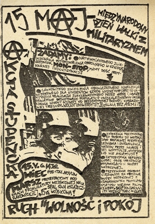 Plakat zapowiadający Dzień Objectora, Kraków 15 V 1989 r. (fot. ArRH)