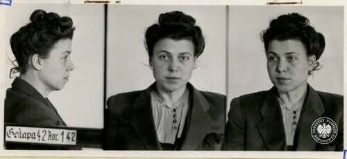 Zdjęcie sygnalityczne Wandy Węgierskiej, pochodzące z akt Tajnej Policji Państwowej w Düsseldorfie - Geheime Staatspolizei Staatspolizeileitstelle Düsseldorf. Fot. z zasobu AIPN