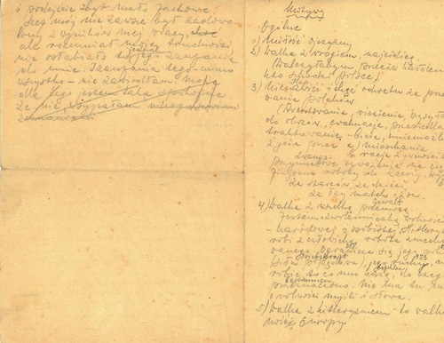 Notatki Wandy napisane po aresztowaniu przez gestapo. Fot. ze zbiorów Marka Paradeckiego