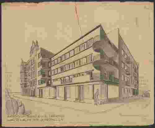 Szkic budynku przy ul. Krótkiej 4 z ok. 1938 r. Archiwum Państwowe w Lublinie (Akta miasta Lublina, Inspekcja Budowlana, sygn. 2403, k. 19a)