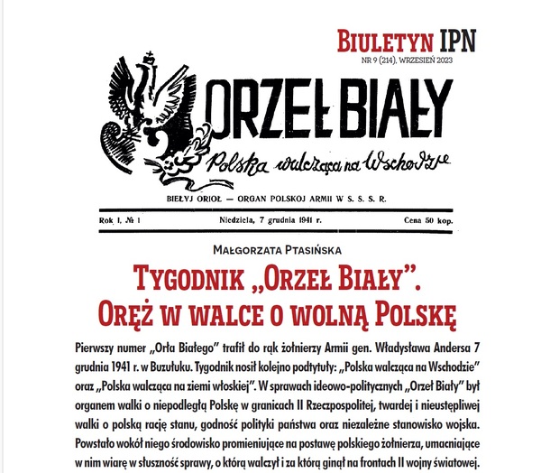 Tygodnik „Orzeł Biały”. Oręż w walce o wolną Polskę