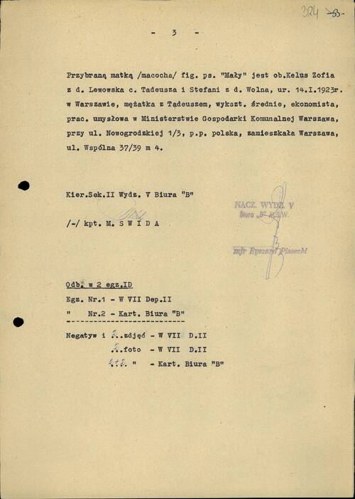 Komunikat Biura „B” MSW z obserwacji Jana Krzysztofa Kelusa w dniu 6 kwietnia 1968 r. Warszawa, 8 IV 1968 r. (sygn. IPN)