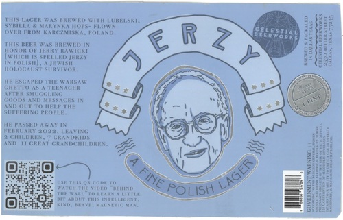 Etykieta z z puszki piwa „Jerzy – a fine Polish lager” (ze zbiorów autora)