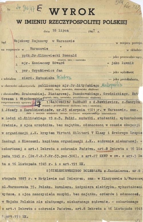 Wyrok Wojskowego Sądu Rejonowego w Warszawie