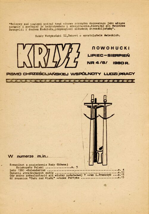 Krzyż Nowohucki, numer czwarty z 1980 roku