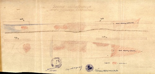 Schemat uszkodzonego okrętu „Gneisenau” (z zasobu AIPN)