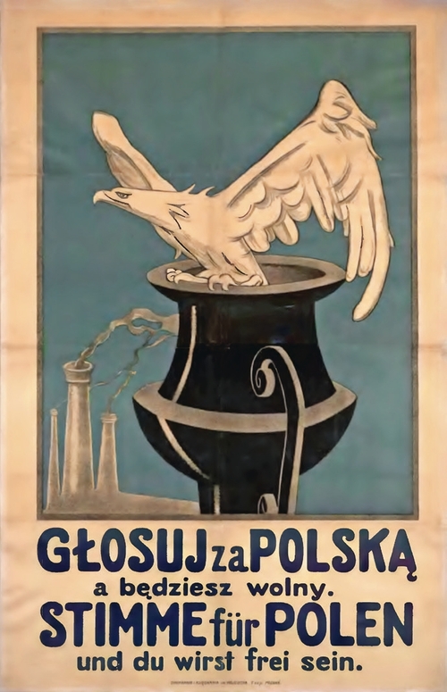 Polski plakat propagandowy  z okresu plebiscytu na Górnym Śląsku,  1921 rok