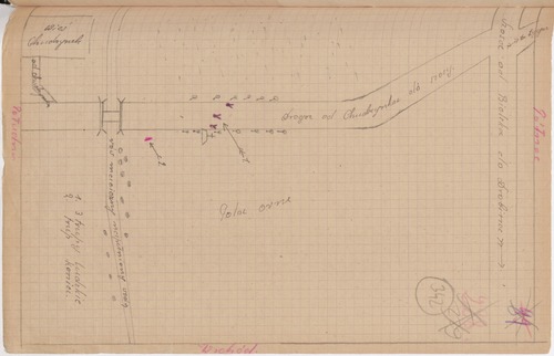 Szkic miejsca wykonania wyroku na Władysławie Rypińskim. Akcję 11 października 1947 r. przeprowadzili żołnierze Wojska Polskiego z Ruchu Oporu Armii Krajowej, kilometr za wsią Chudzynek (około 5 km od Łęgu Probostwa). Z akt śledztwa UB przeciwko żołnierzom Wojska Polskiego z 11. Grupy Operacyjnej NSZ (z zasobu AIPN)