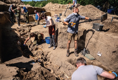Ekshumacje w „Dolinie śmierci” w Chojnicach, 2024 r. (fot. z zasobu AIPN)