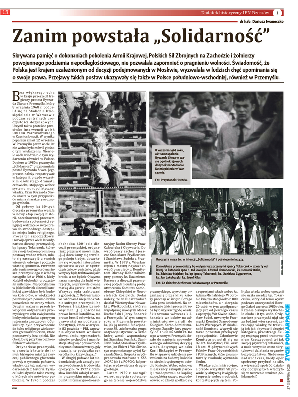 45. rocznica powstania NSZZ „Solidarność”