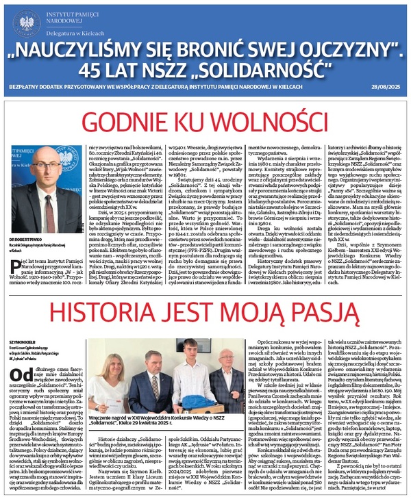 „Nauczyliśmy się bronić swej Ojczyzny”. 45 lat NSZZ „Solidarność”