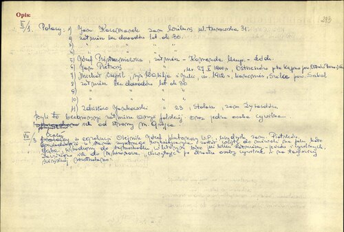 Druga strona ankiety ankiety Głównej Komisji Badania Zbrodni Hitlerowskich w Polsce - IPN opisująca egzekucje niemieckie w okresie II wojny światowej (z zasobu AIPN)