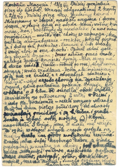 List Adama Wyrożębskiego do Marysi z 13 sierpnia 1940 roku