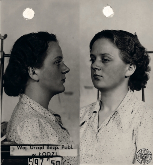Alicja Perz, zdjęcie sygnalityczne, 1950 r. (fot. z zasobu IPN)