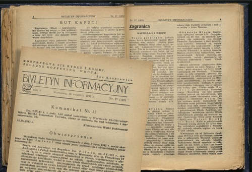 Konspiracyjny „Biuletyn Informacyjny” z 1943 r. (ze zbiorów Biblioteki Jagiellońskiej)