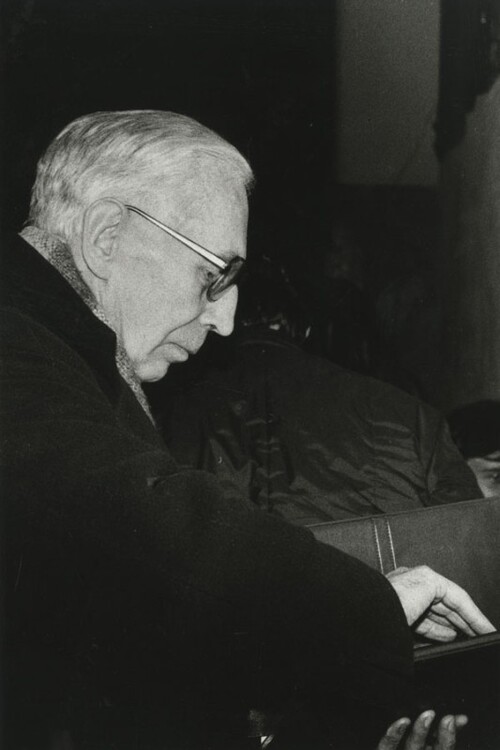 Profesor Stefan Kieniewicz, kościół pw. św. Macieja we Wrocławiu, VIII Tydzień Kultury Chrześcijańskiej, Wrocław 22 listopada 1985 r. Foto ze zbiorów Zakładu Narodowego im. Ossolińskich