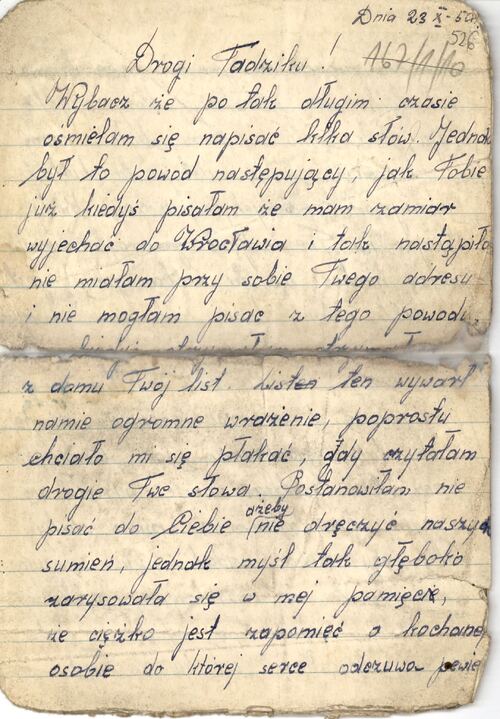 Ostatni list Haliny Chmielińskiej do Tadeusza Szycha (fot. IPN w Lublinie)