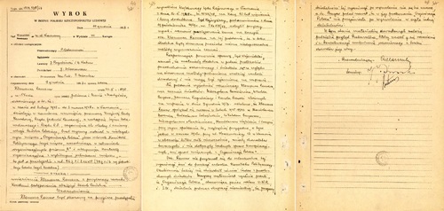 Wyrok Sądu Wojewódzkiego m.st. Warszawy z dnia 10 grudnia 1957 r. (z zasobów AIPN)