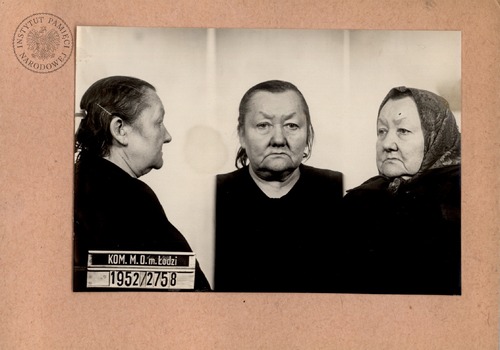 Weronika Mańkowska z d. Roszak – karta E-13 ze zdjęciem sygnalitycznym (fot. z zasobu AIPN)