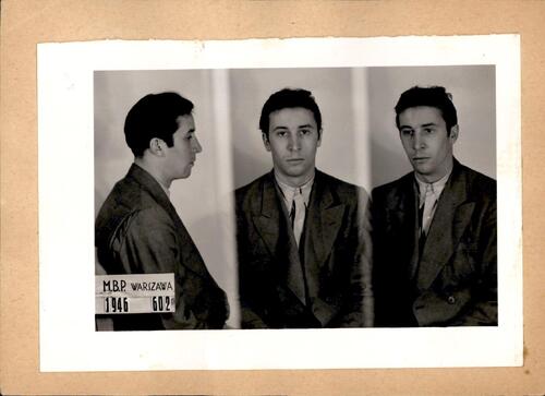 Leon Niemczyk – karta E-13 ze zdjęciem sygnalitycznym (fot. z zasobu AIPN)