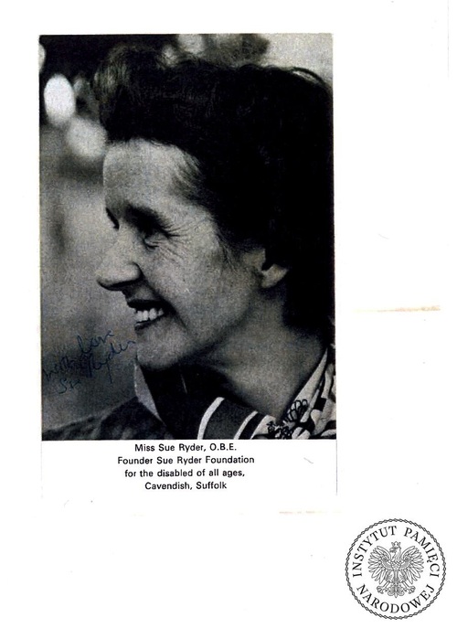 Sue Ryder, photo from a publication concerning the stay of 26 former concentration camp prisoners in England in July 1979, (photo from the Archives of the Institute of National Remembrance)