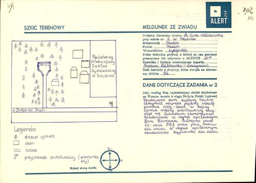 Karta meldunkowa ze Zwiadu Drużyny Harcerskiej z Szubina (z zasobu IPN)
