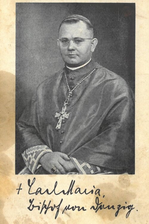 Drugi biskup gdański Karol Maria Splett na druku z tekstem modlitwy za diecezję i jej biskupa