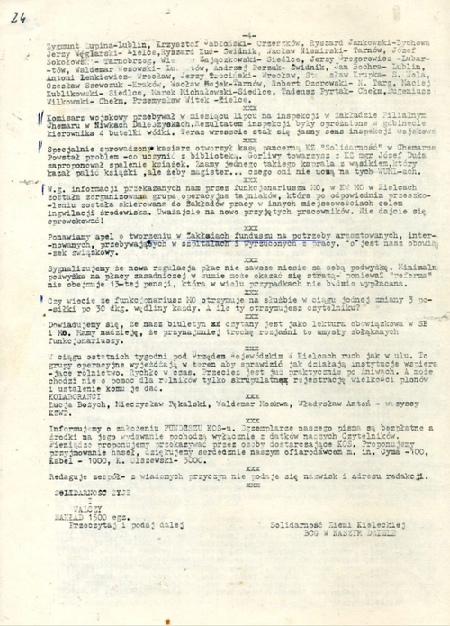 Pismo „KOS”, nr 6, sierpień 1982 r.