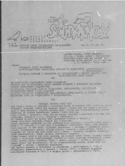 Pismo „KOS”, nr 2, czerwiec 1982 r.