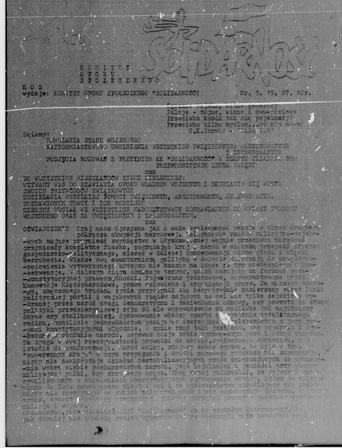 Pismo „KOS”, nr 3, lipiec 1982 r.