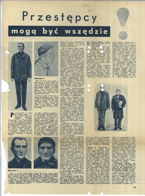 „Przestępcy mogą być wszędzie”, wycinek prasowy (z zasobu IPN)