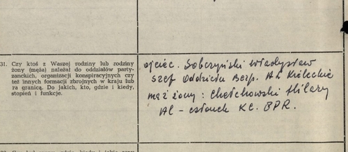 Fragment życiorysu Zygmunta Sobczyńskiego (z zasobu IPN)