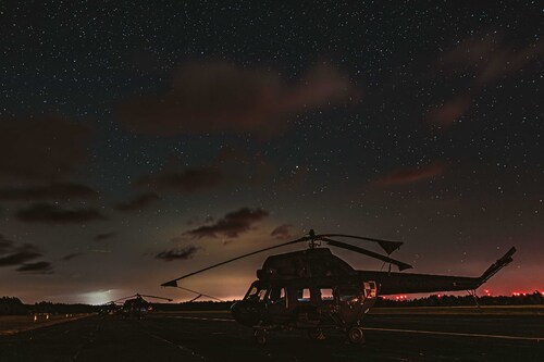 Szkolenie poligonowe śmigłowców Mi-2 49 Bazy Lotniczej. Ustka, 2025 r. (fot. Łukasz Fiedorowicz)