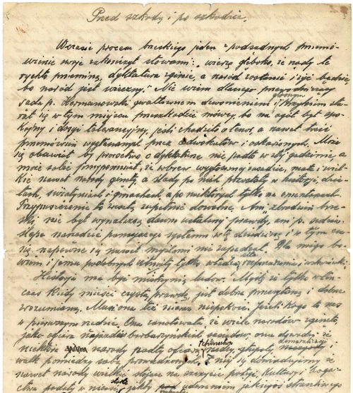 Pierwsza strona rękopisu W. Witosa pt. „Przed szkodą i po szkodzie” (z zasobu AIPN)