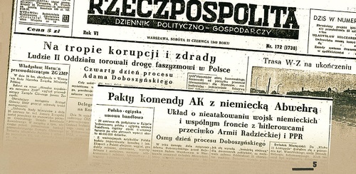 „Rzeczpospolita”, 25 kwietnia 1949 r. i 29 kwietnia 1949 r. (z zasobu Biblioteki Publicznej m.st. Warszawy)