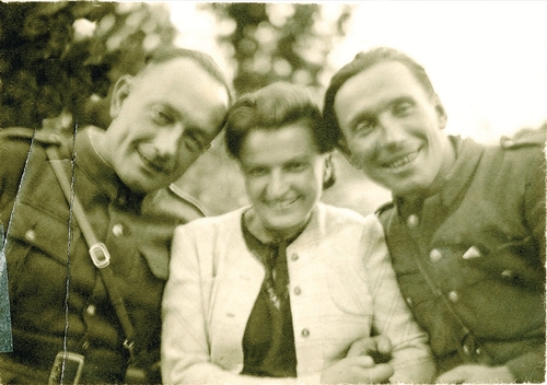 Władysław Łukasiuk, Maria Lewkowicz i Jan Zaleski, wrzesień 1945 rok