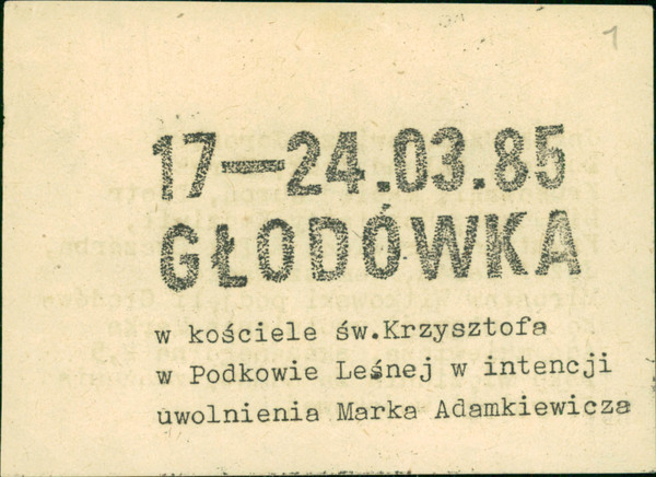„Osią całej sprawy jest wolność”. Protest głodowy w Podkowie Leśnej