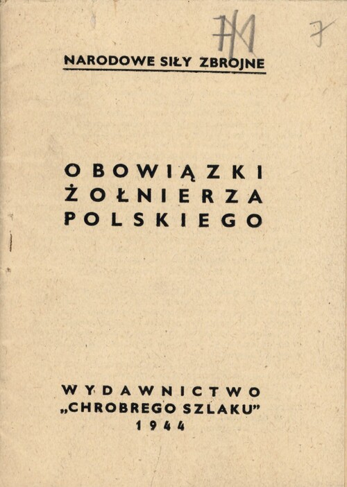 Okładka konspiracyjnej publikacji obozu narodowego z 1944 r., przygotowanej w wydawnictwie „Chrobrego Szlaku”. Ze zbiorów AIPN