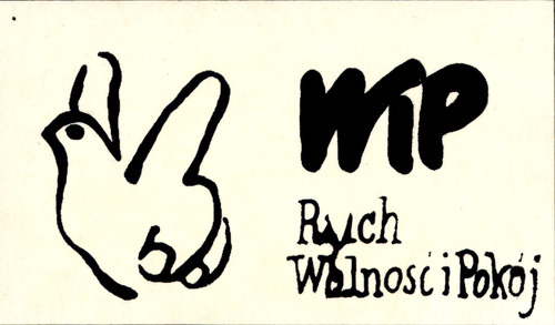 Gołąbek Ruchu „Wolność i Pokój”. Grafika przekazana do zasobu Archiwum IPN przez prof. dr. hab. Jacka Czaputowicza w ramach projektu Archiwum Pełne Pamięci (z zasobu IPN)