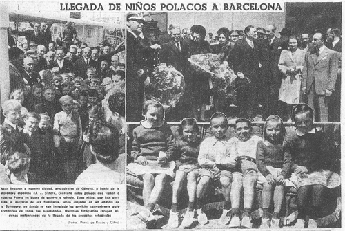 Dzieci polskie w Barcelonie, wycinek z czasopisma „La Vanguardia Española”, 25 kwietnia 1946 r.