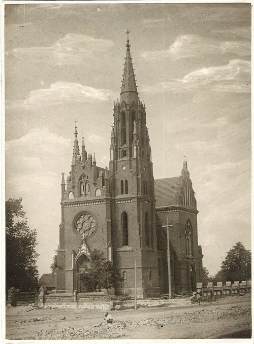 Kościół w Sztabinie po odbudowie, Sztabin, dwudziestolecie międzywojenne (fot. domena publiczna)